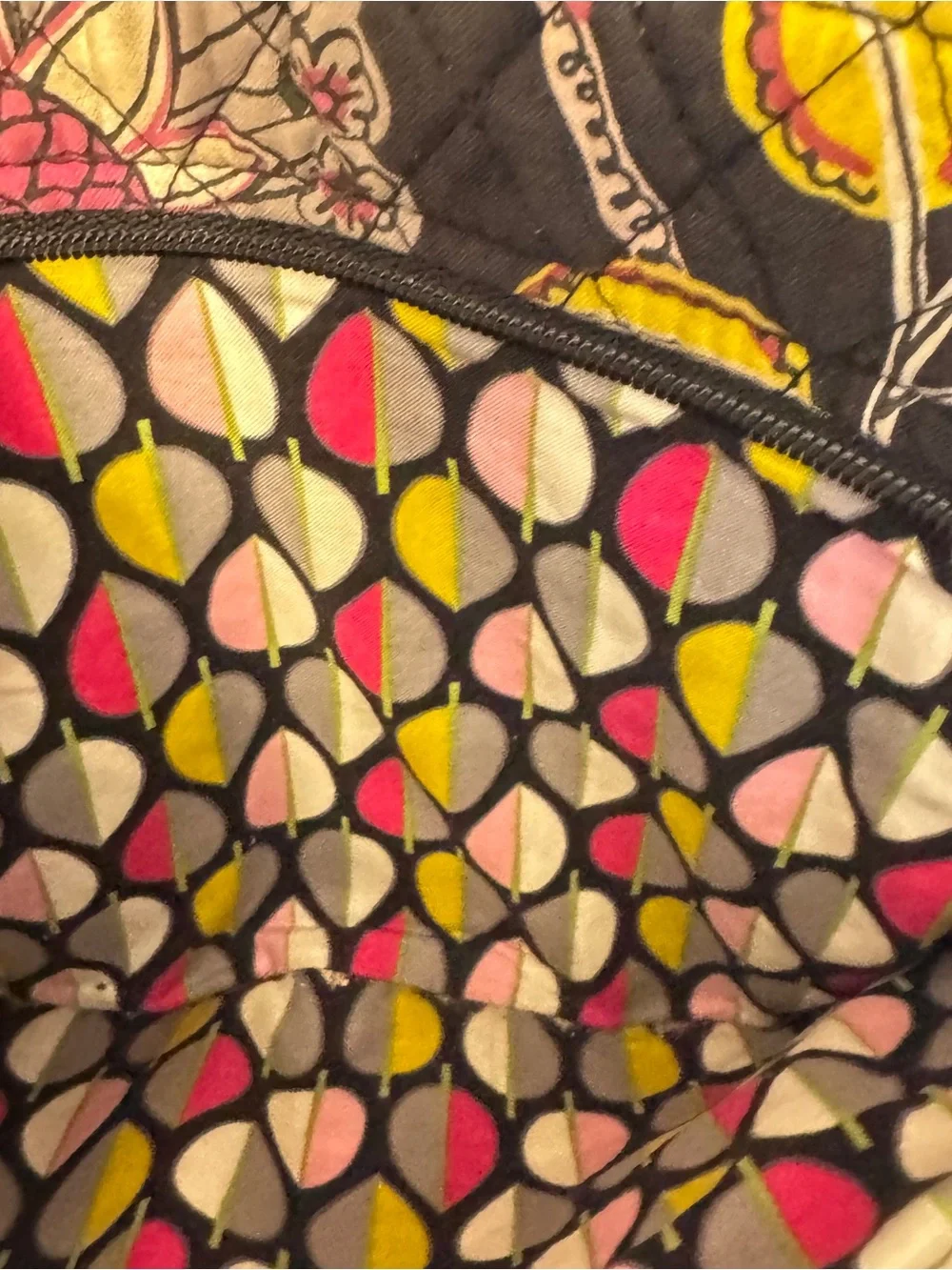 Vera Bradley “moon blooms” Black Floral Quilted Crossbody Bag - Picture 5 of 11